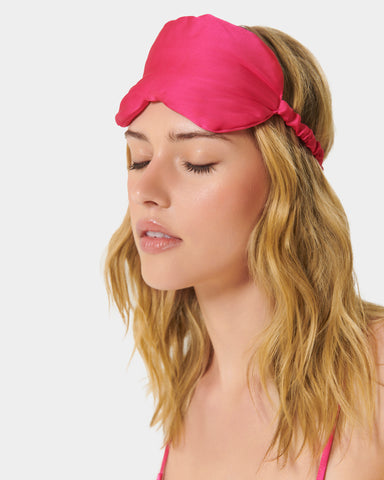 Saskia Luxury Satin Eye Mask Fuchsia Pink